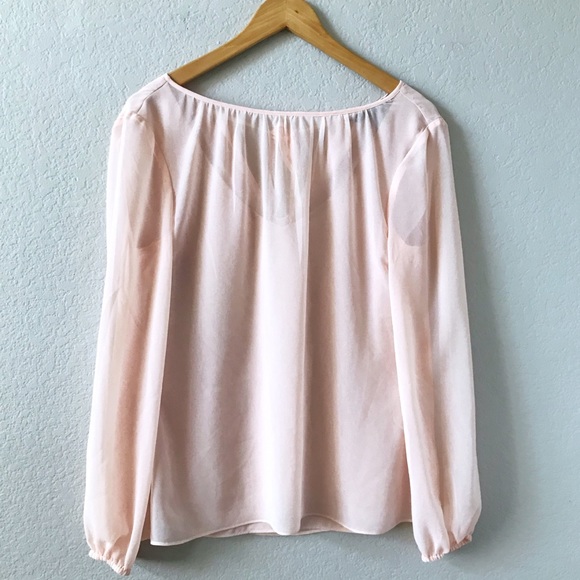 White House Black Market Tops - WHITE HOUSE BLACK MARKET Overlay Tie Back Blouse